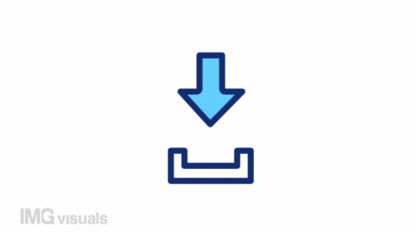 Animated download color icon. Save file from online. Interface. Internet connection. Seamless loop HD video with alpha channel on transparent background. Simple filled line motion graphic animation