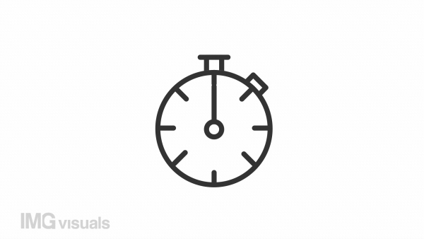 Animated chronometer linear icon. Accurate time counting. Sport tool. Competition. Seamless loop HD video with alpha channel on transparent background. Outline motion graphic animation