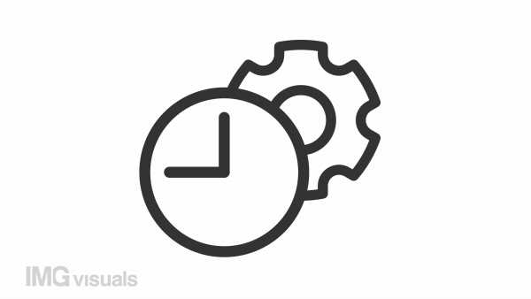 Animated operation linear icon. Processing time. Web page preloader. Wait-animation. Seamless loop HD video with alpha channel on transparent background. Outline motion graphic animation