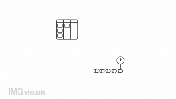 Project management animation library. Animated flowcharts icons. Step by step process. Work plan. Black illustrations on white background. HD video with alpha channel. Motion graphic