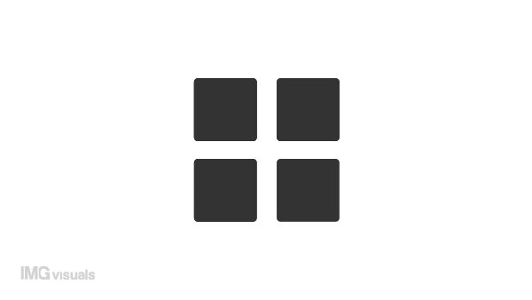 Animated splitting squares loader. Transformation. Simple black and white loading icon. 4K video footage with alpha channel transparency. Wait-animation progress indicator for web UI design