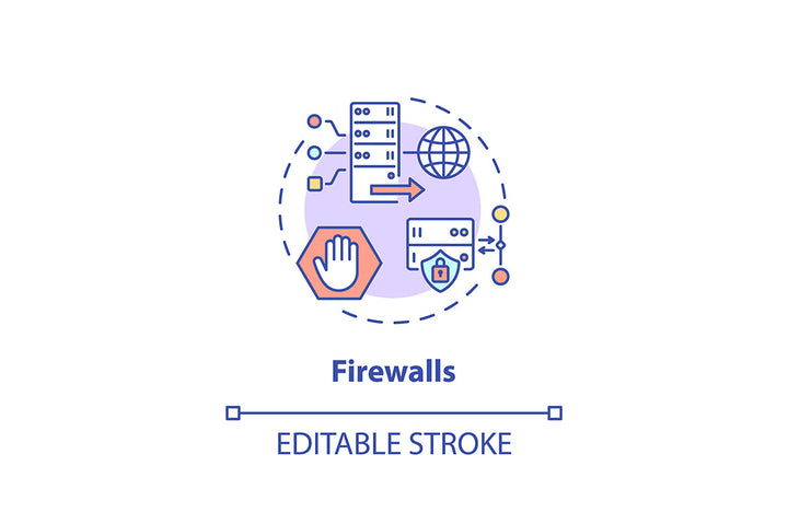 Cybersecurity concept icons bundle
