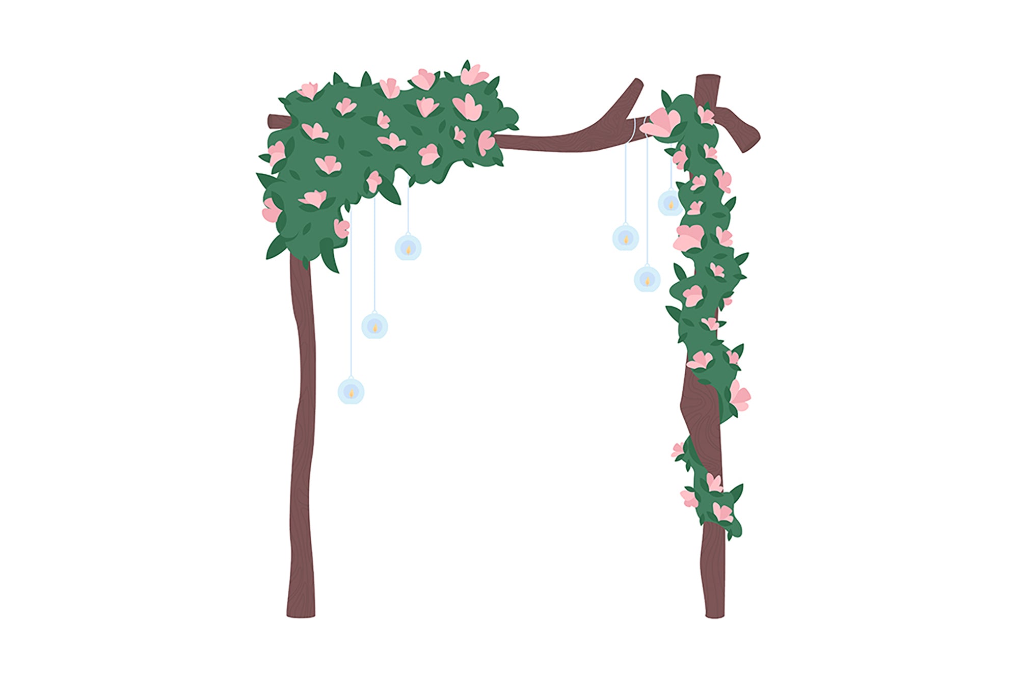 Wedding decorative objects illustration bundle