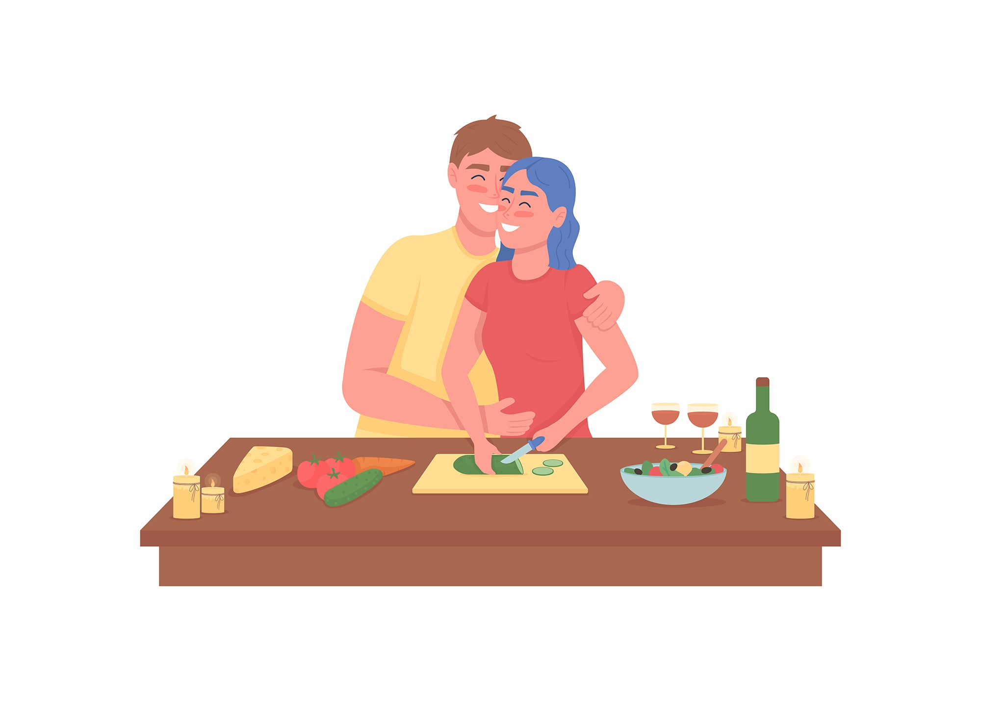 Happy Valentines day color vector illustration bundle