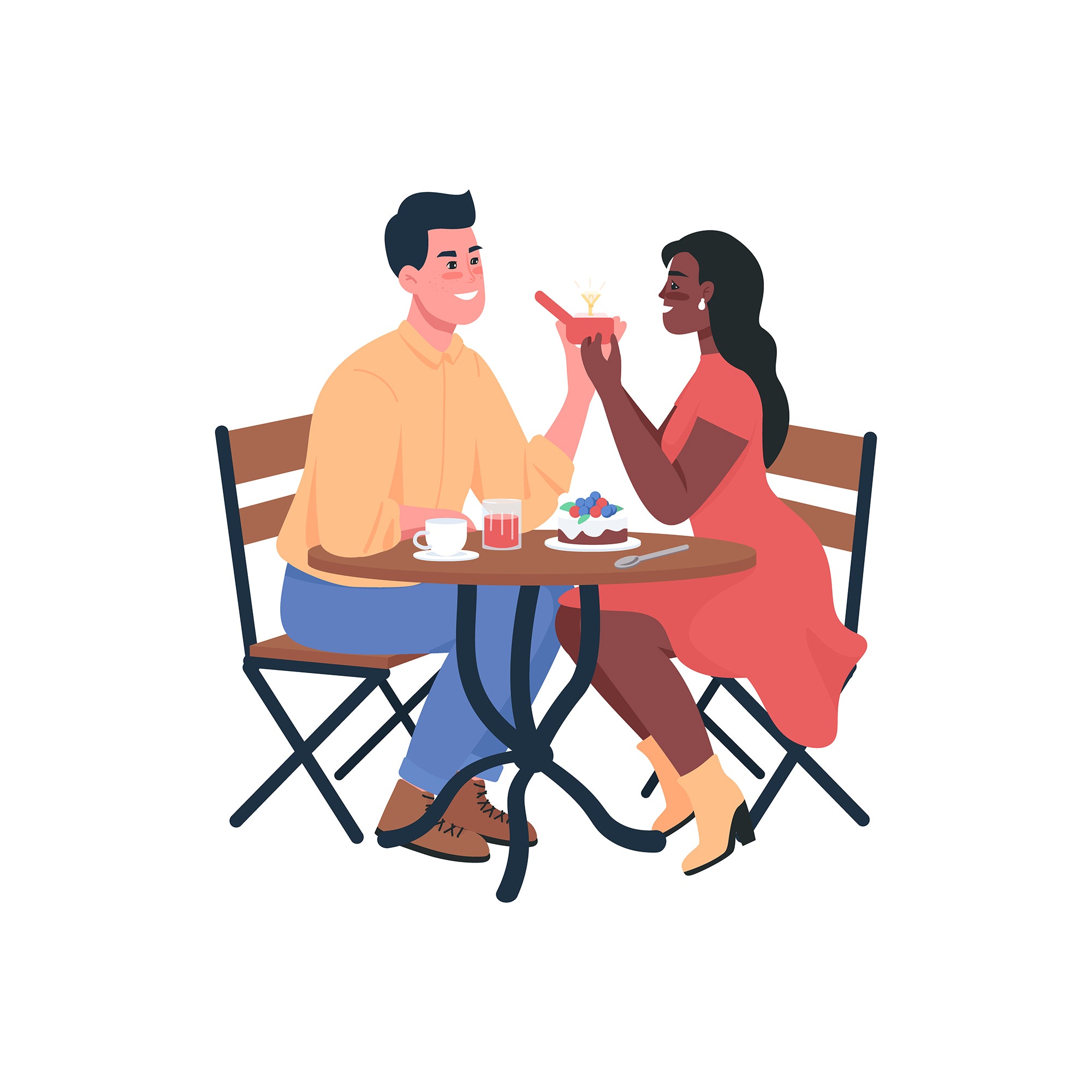 Happy Valentines day color vector illustration bundle