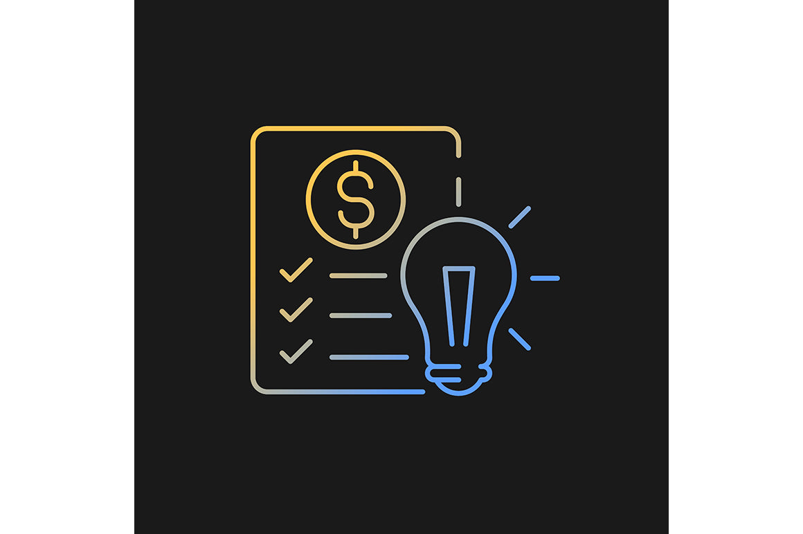 School subjects gradient icons set for dark and light mode