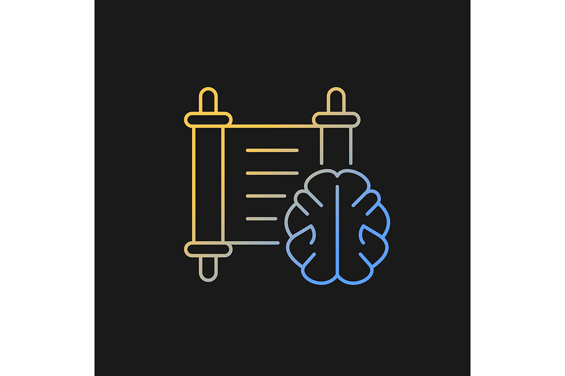 School subjects gradient icons set for dark and light mode
