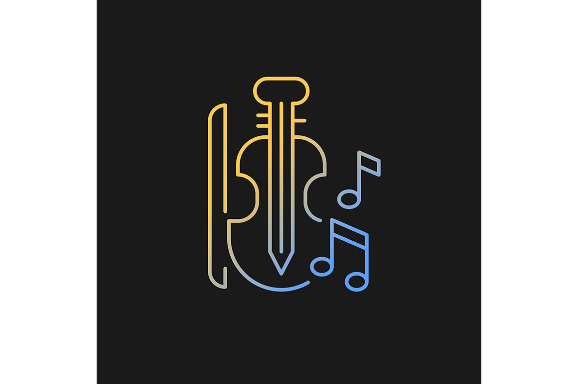 School subjects gradient icons set for dark and light mode