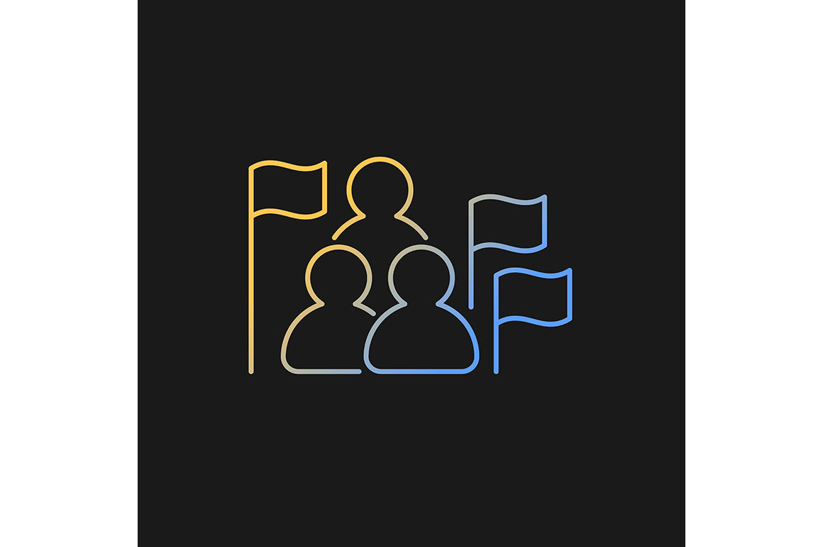 School subjects gradient icons set for dark and light mode
