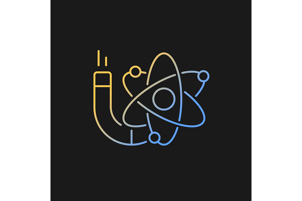 School subjects gradient icons set for dark and light mode