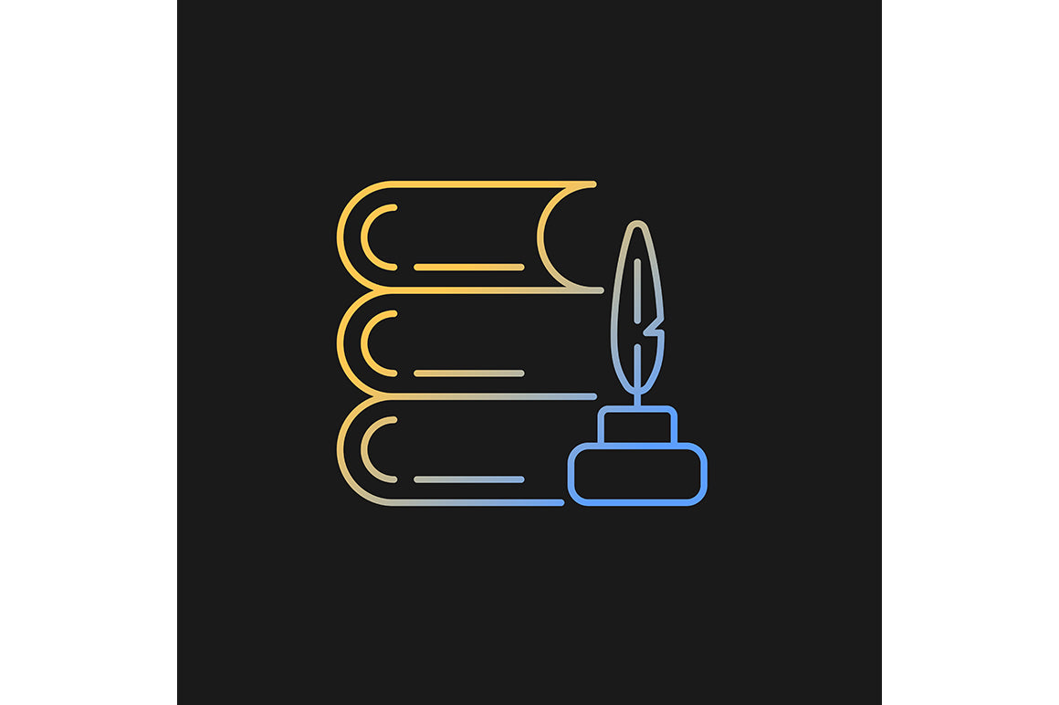 School subjects gradient icons set for dark and light mode