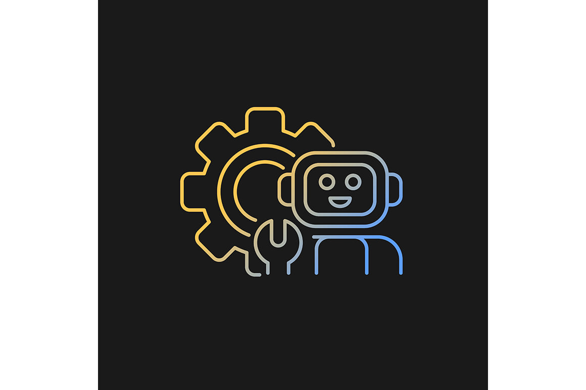 School subjects gradient icons set for dark and light mode