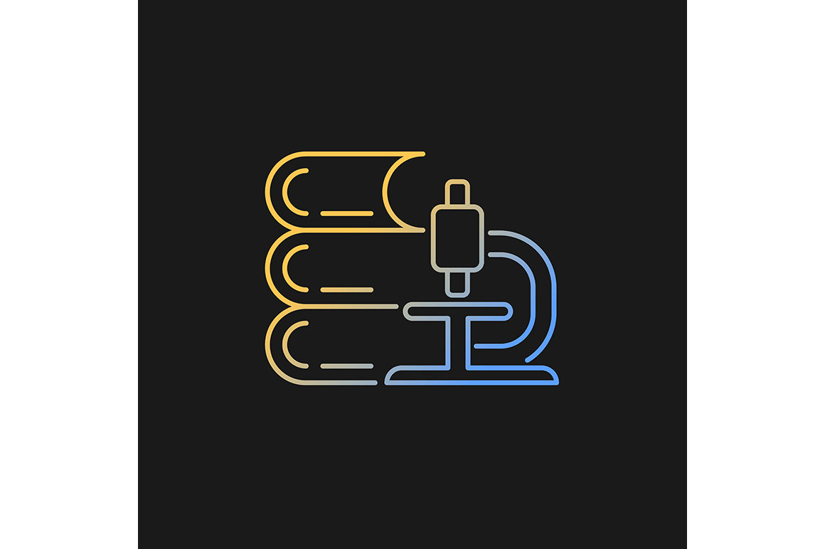 School subjects gradient icons set for dark and light mode