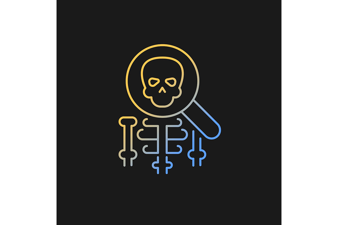 School subjects gradient icons set for dark and light mode