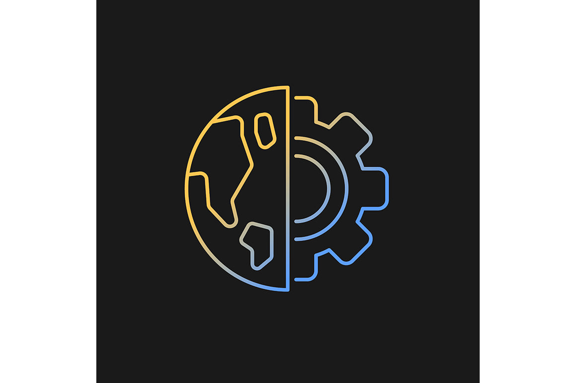 School subjects gradient icons set for dark and light mode