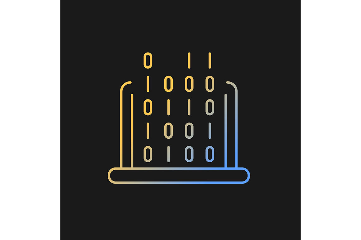 School subjects gradient icons set for dark and light mode