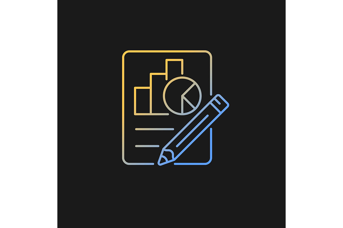 School subjects gradient icons set for dark and light mode