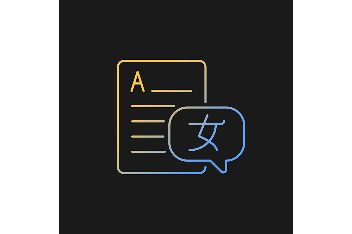 School subjects gradient icons set for dark and light mode