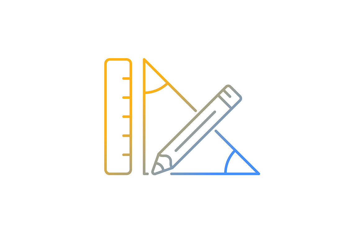 School subjects gradient icons set for dark and light mode