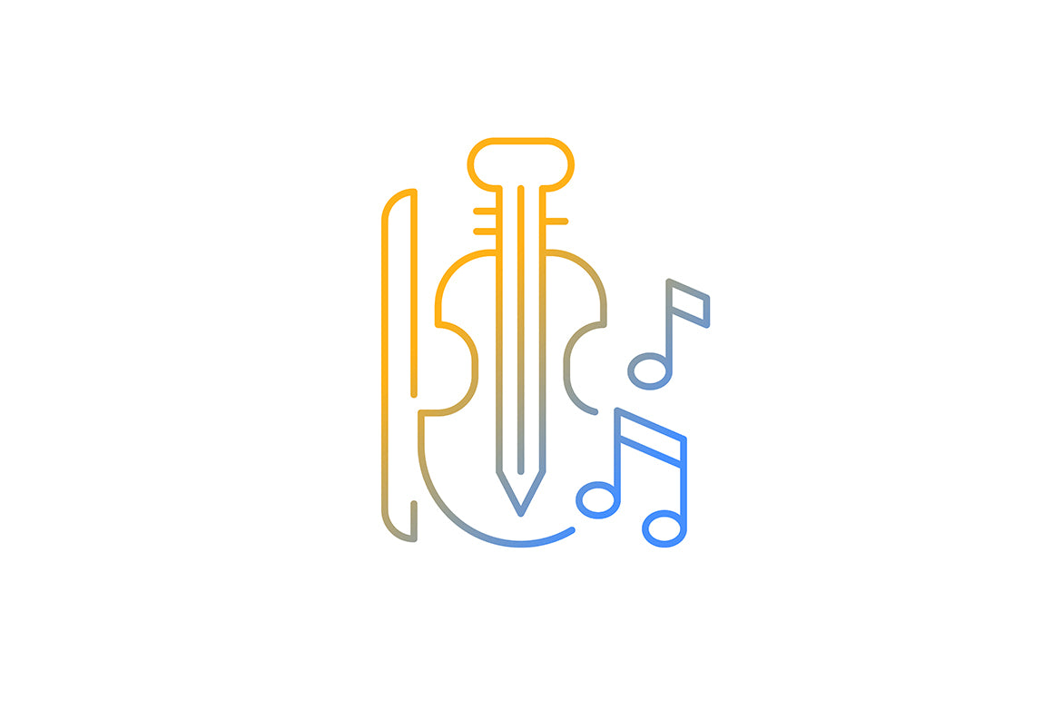 School subjects gradient icons set for dark and light mode