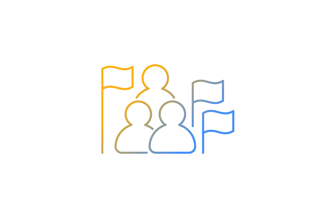 School subjects gradient icons set for dark and light mode