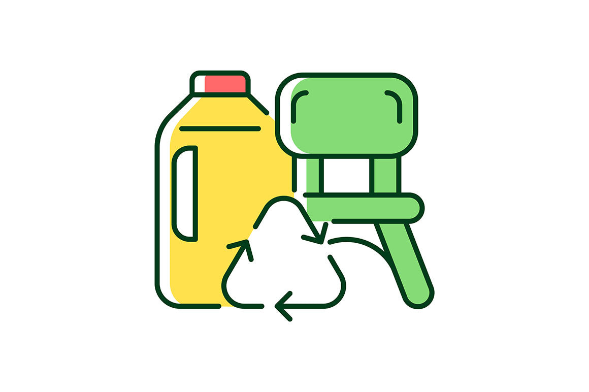Recycled materials light and dark theme RGB color icons set