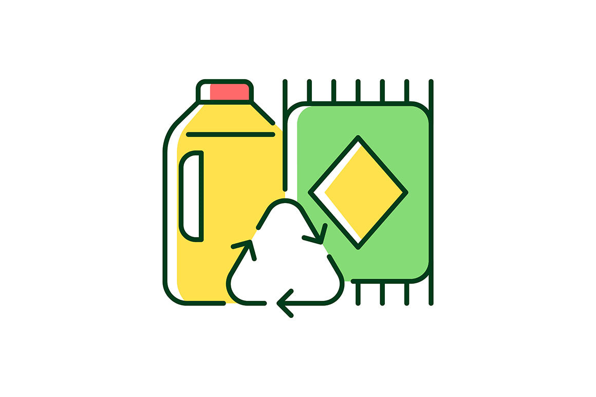 Recycled materials light and dark theme RGB color icons set