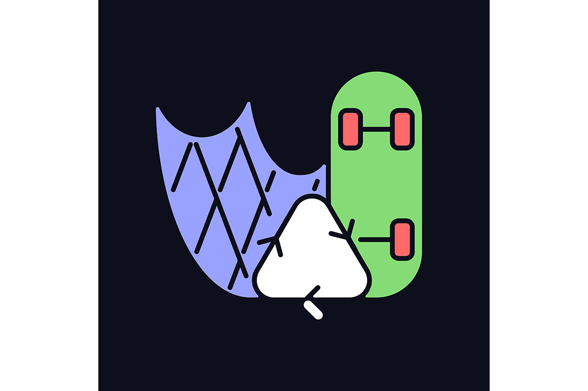 Recycled materials light and dark theme RGB color icons set