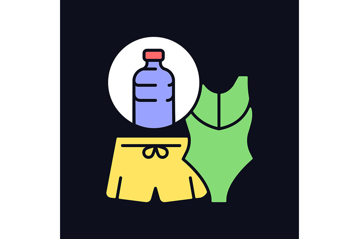 Recycled materials light and dark theme RGB color icons set
