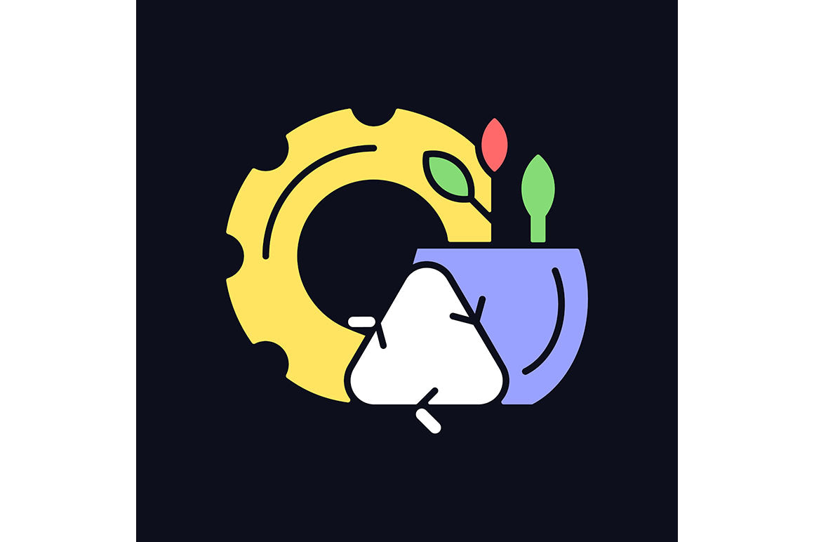 Recycled materials light and dark theme RGB color icons set