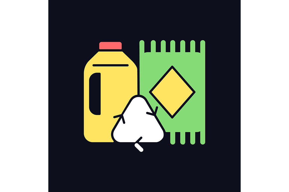 Recycled materials light and dark theme RGB color icons set