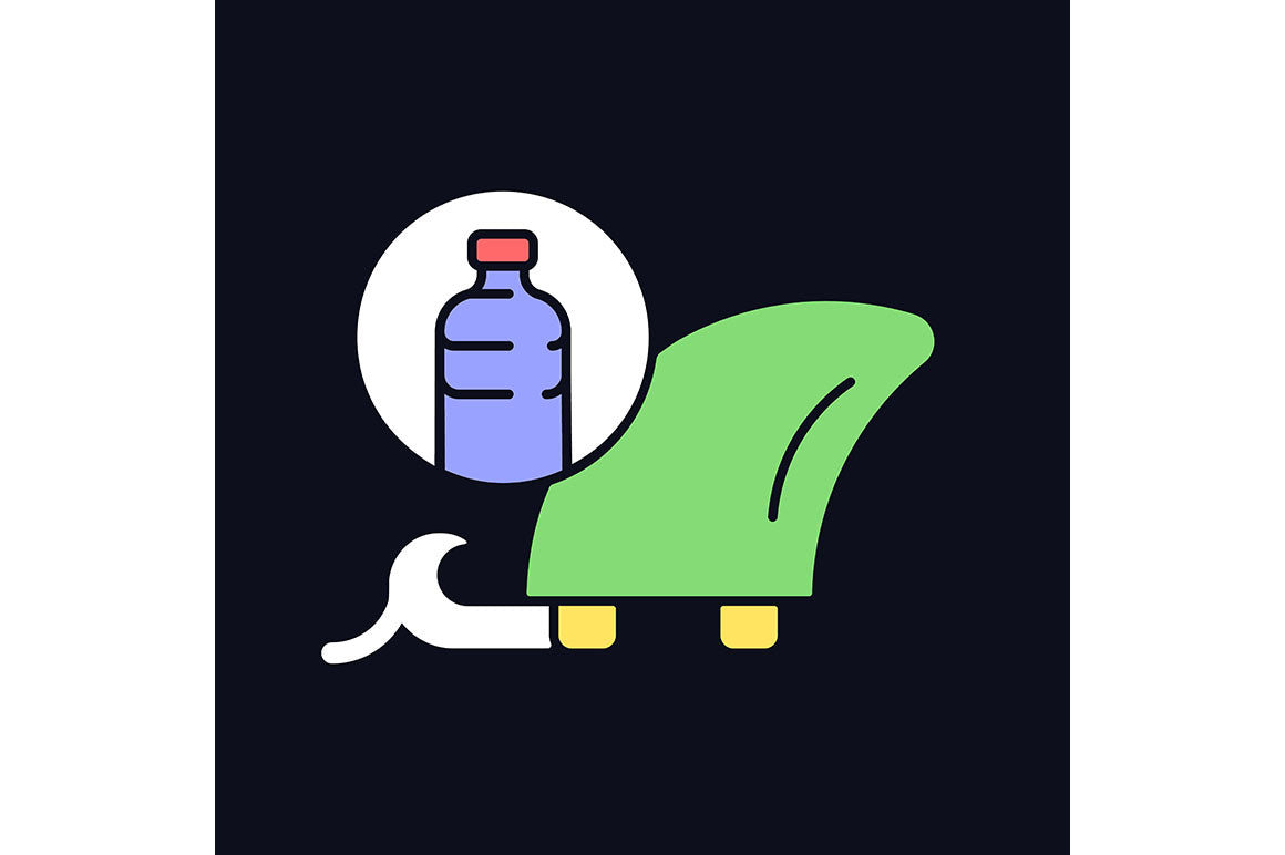 Recycled materials light and dark theme RGB color icons set