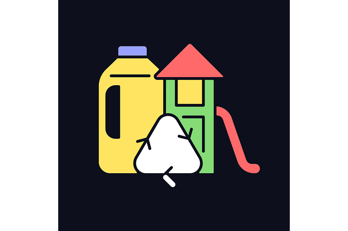 Recycled materials light and dark theme RGB color icons set