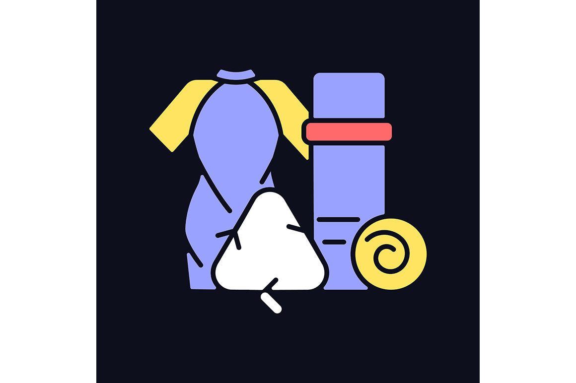 Recycled materials light and dark theme RGB color icons set