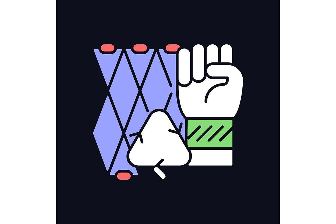 Recycled materials light and dark theme RGB color icons set