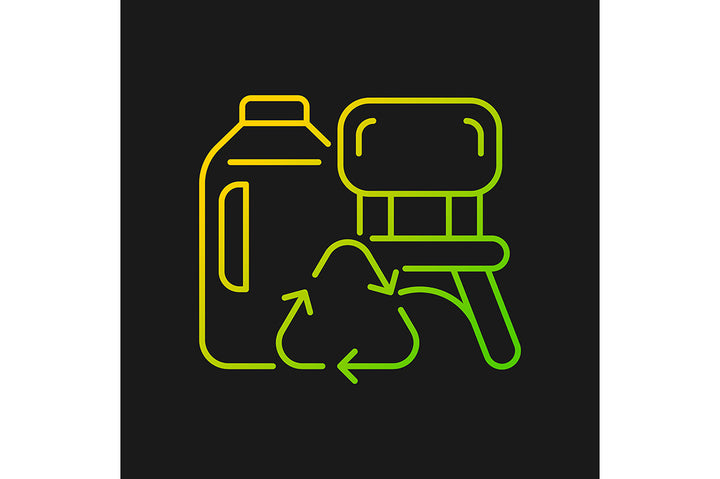 Recycled materials gradient icons set for dark and light mode