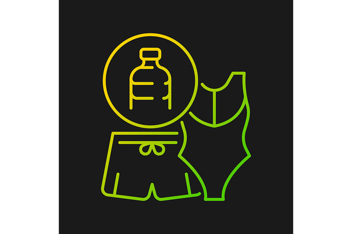 Recycled materials gradient icons set for dark and light mode
