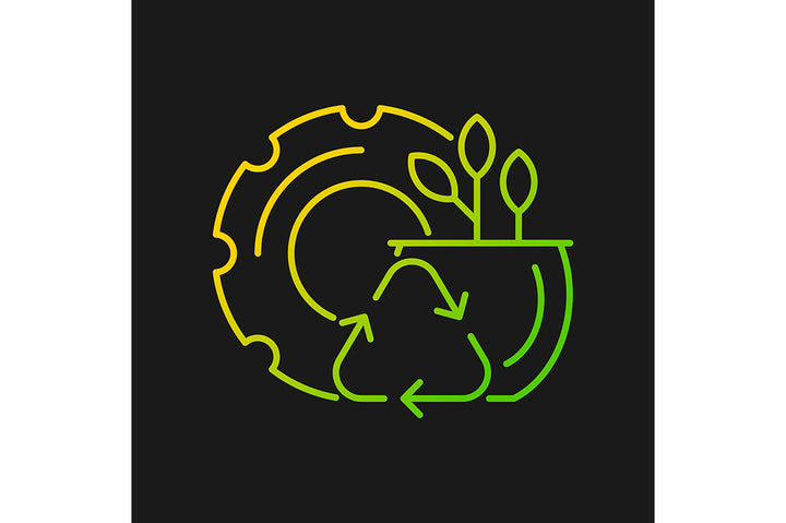 Recycled materials gradient icons set for dark and light mode