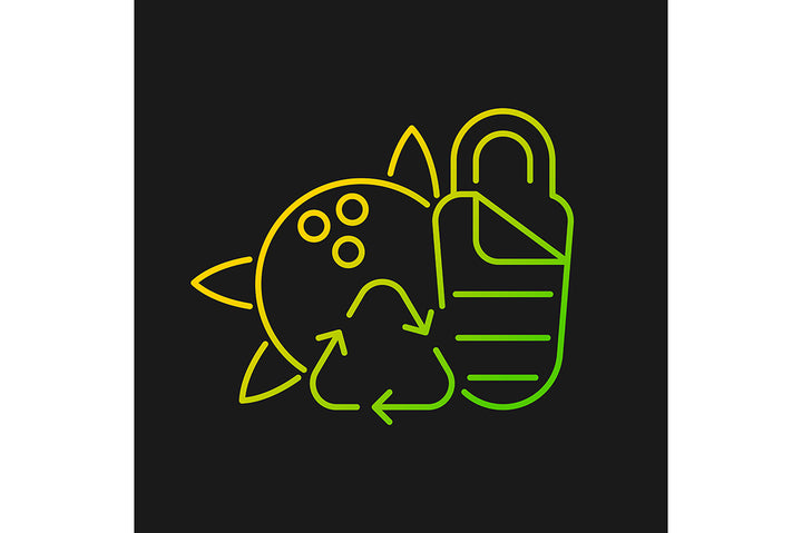 Recycled materials gradient icons set for dark and light mode