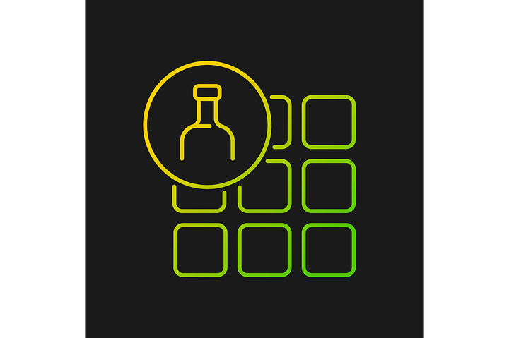 Recycled materials gradient icons set for dark and light mode