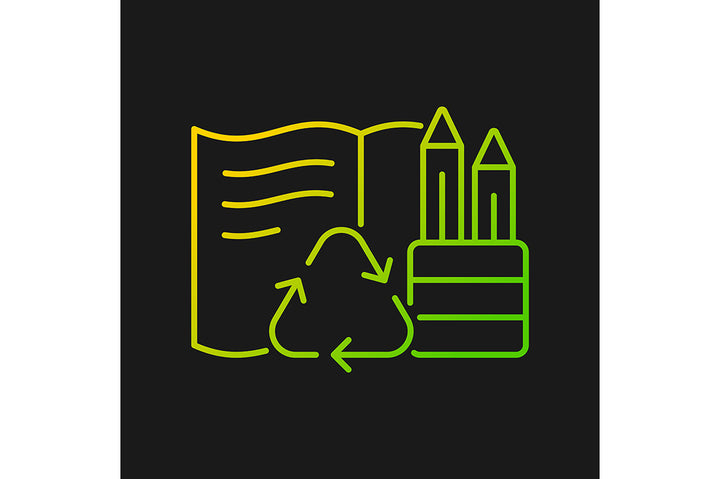Recycled materials gradient icons set for dark and light mode