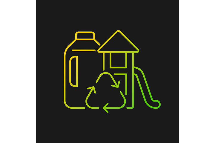 Recycled materials gradient icons set for dark and light mode