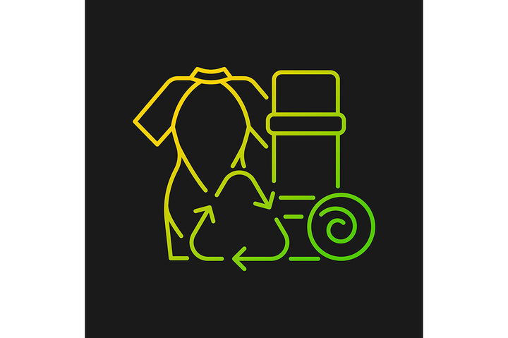 Recycled materials gradient icons set for dark and light mode