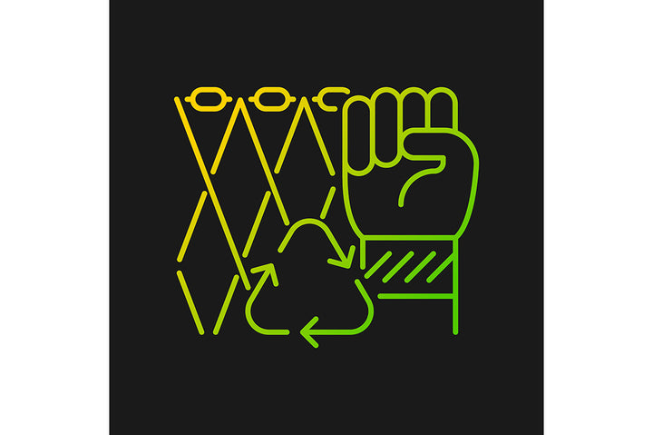 Recycled materials gradient icons set for dark and light mode