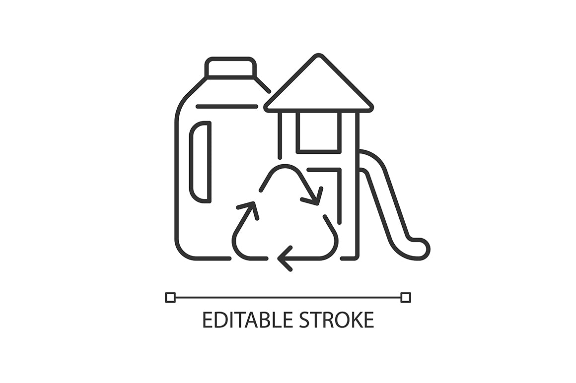 Recycled materials linear icons set for dark and light mode