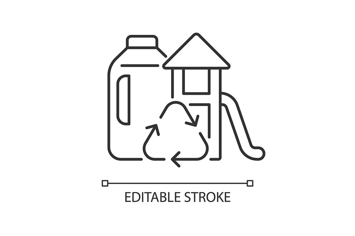 Recycled materials linear icons set for dark and light mode