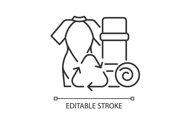 Recycled materials linear icons set for dark and light mode