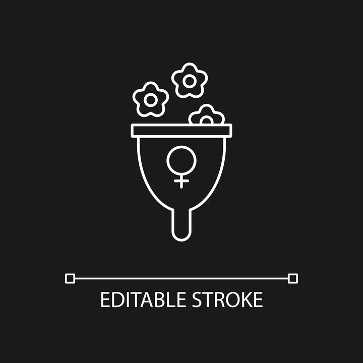 Feminism symbols linear icons set for dark and light mode