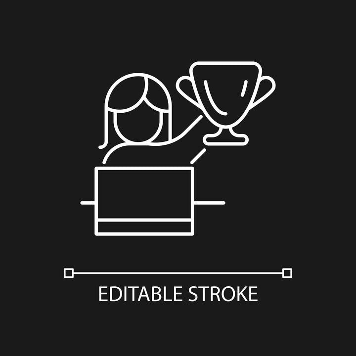 Feminism symbols linear icons set for dark and light mode
