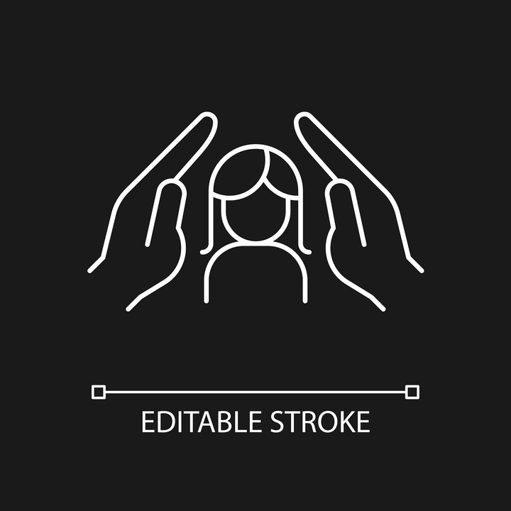 Feminism symbols linear icons set for dark and light mode